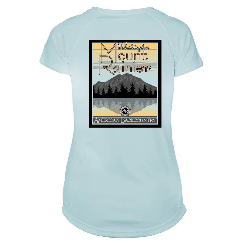 Mount Rainier Vintage Destinations Microfiber Women's T-Shirt-- Satin Fabric Silk Fabric Chiffon Fabric Mount Rainier Vintage Destinations Microfiber Women's T-Shirt-- Satin Fabric Silk Fabric Chiffon Fabric