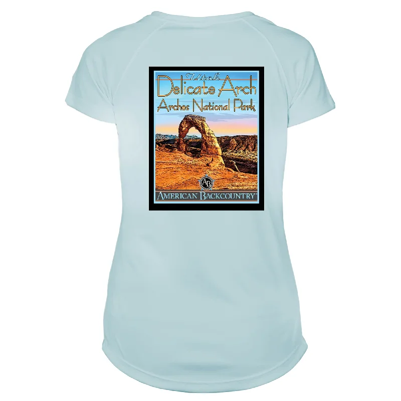 Delicate Arch National Park Vintage Destinations Microfiber Women's T-Shirt-- Embroidered Appliqued Beaded Delicate Arch National Park Vintage Destinations Microfiber Women's T-Shirt-- Embroidered Appliqued Beaded