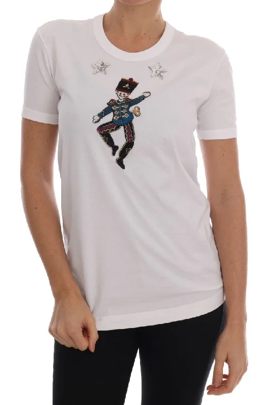 Dolce & Gabbana Sequined Fairy Tale Cotton Women's T-Shirt-- Chenille Blend Fleece Blend Nylon Blend Dolce & Gabbana Sequined Fairy Tale Cotton Women's T-Shirt-- Chenille Blend Fleece Blend Nylon Blend