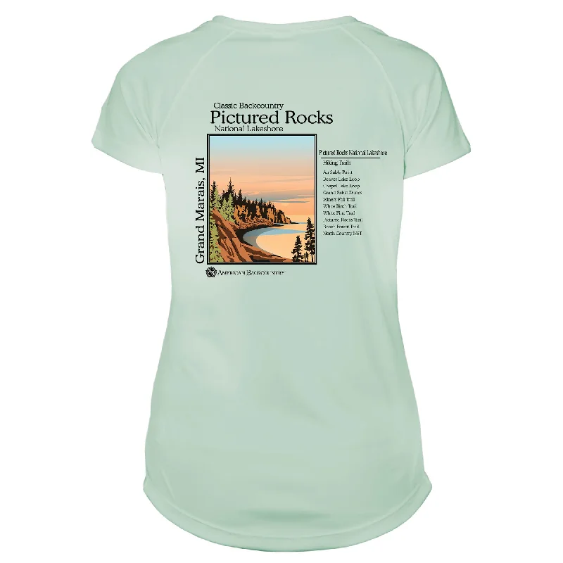 Pictured Rocks Classic Backcountry Microfiber Women's T-Shirt-- Front Pockets Side Pockets Patch Pockets Pictured Rocks Classic Backcountry Microfiber Women's T-Shirt-- Front Pockets Side Pockets Patch Pockets