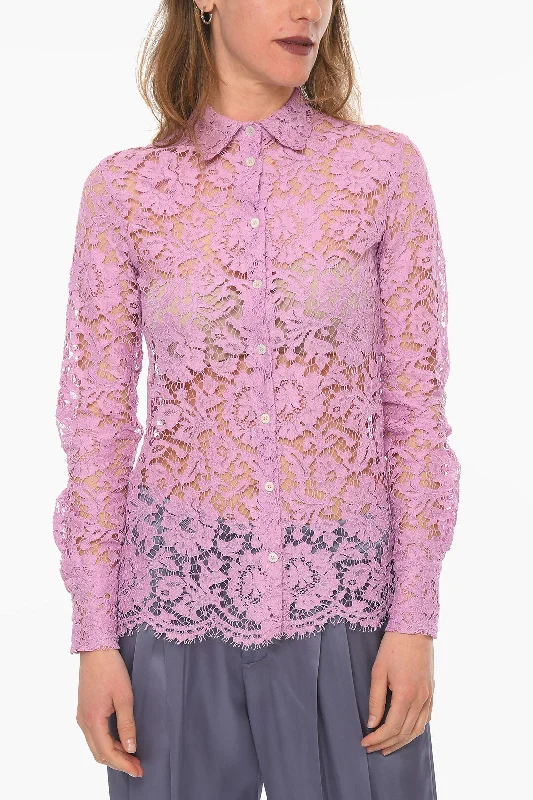 Super Blond Solid Color Lace Shirt 42 Italian size-- Mesh Blend Leather Blend Suede Blend Super Blond Solid Color Lace Shirt 42 Italian size-- Mesh Blend Leather Blend Suede Blend