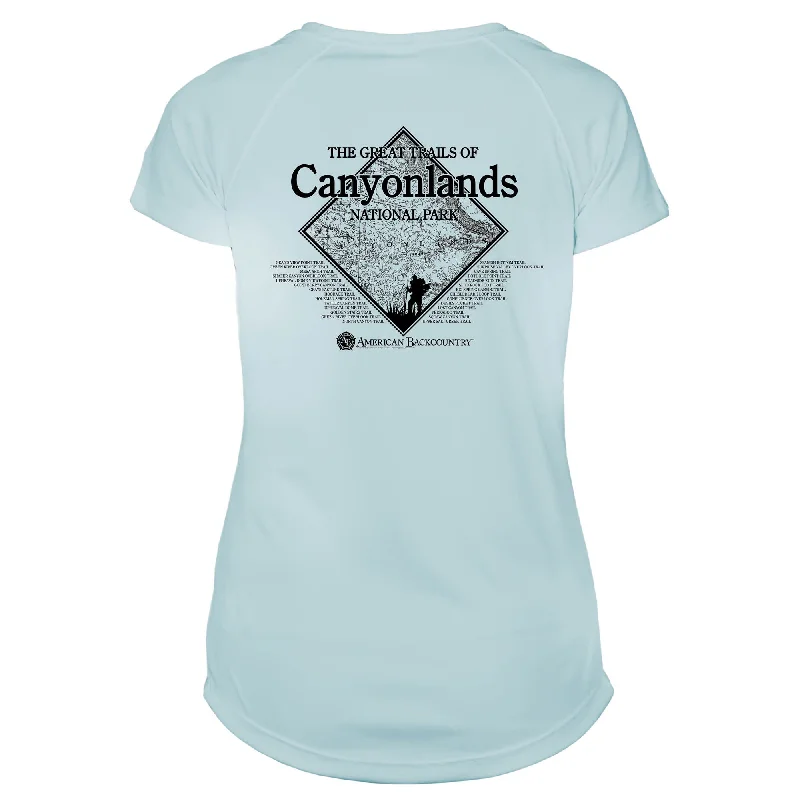 Canyonlands Great Trails Microfiber Women's T-Shirt-- Nylon Fabric Polyester Fabric Spandex Fabric Canyonlands Great Trails Microfiber Women's T-Shirt-- Nylon Fabric Polyester Fabric Spandex Fabric