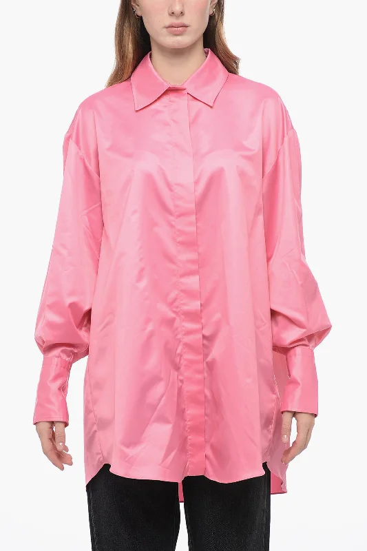 Patou Lining Oversized Shirt with Maxi Cuffs 44 Italian size-- Terry Blend Velvet Blend Canvas Blend Patou Lining Oversized Shirt with Maxi Cuffs 44 Italian size-- Terry Blend Velvet Blend Canvas Blend