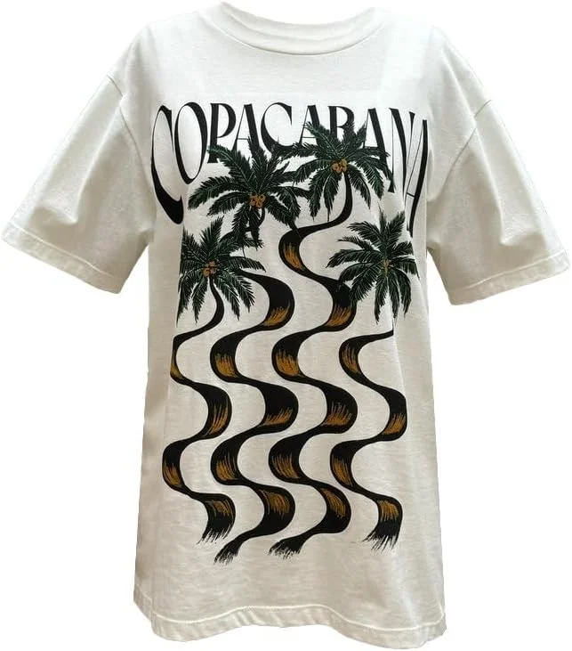 Farm Rio Women's Relaxed T-Shirt, Off-White-- Cotton Fabric Linen Fabric Terry Fabric Farm Rio Women's Relaxed T-Shirt, Off-White-- Cotton Fabric Linen Fabric Terry Fabric