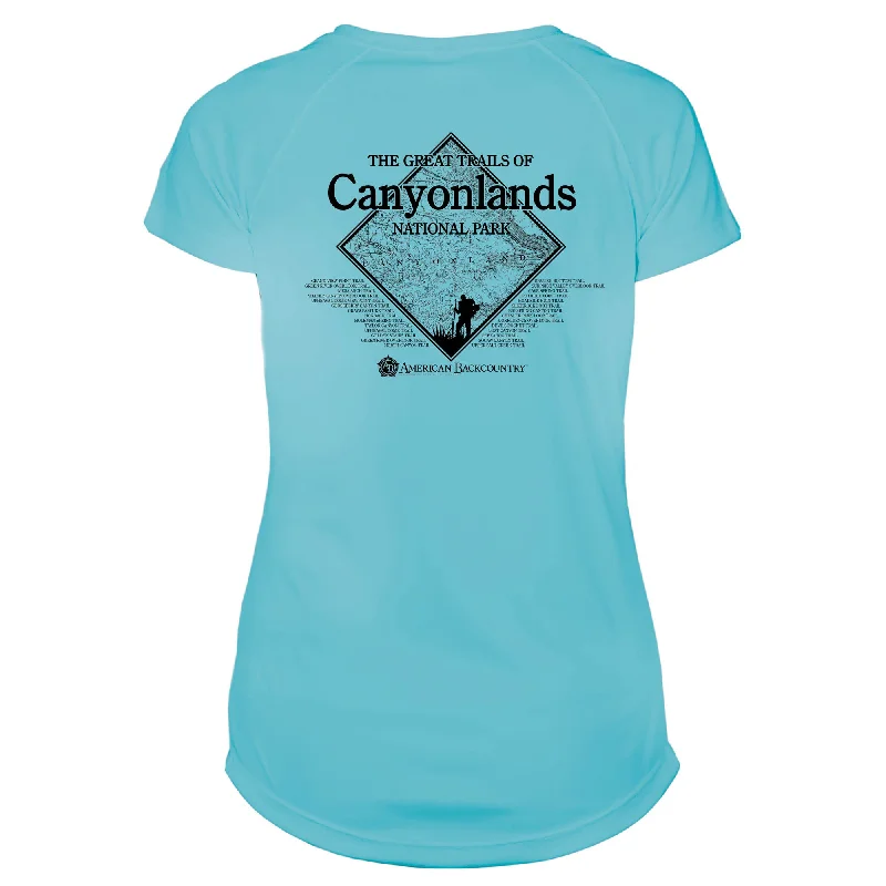 Canyonlands Diamond Topo Microfiber Women's T-Shirt-- Fleece Fabric Down Fabric Feather Fabric Canyonlands Diamond Topo Microfiber Women's T-Shirt-- Fleece Fabric Down Fabric Feather Fabric