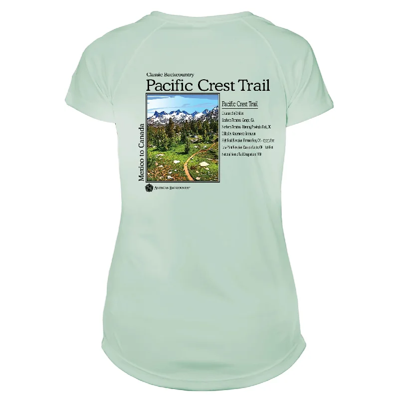 Pacific Crest Trail Classic Backcountry Microfiber Women's T-Shirt-- Polka Dot Checkered Tartan Pacific Crest Trail Classic Backcountry Microfiber Women's T-Shirt-- Polka Dot Checkered Tartan