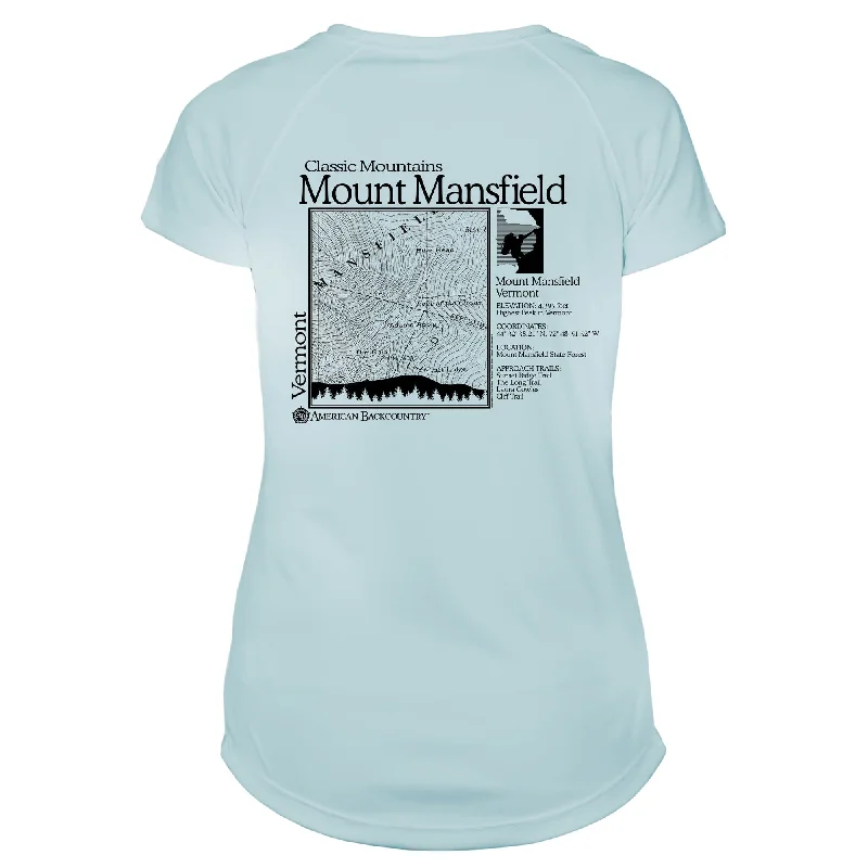 Mount Mansfield Classic Mountain Microfiber Women's T-Shirt-- Notch Collar Peter Pan Collar Cowl Neck Mount Mansfield Classic Mountain Microfiber Women's T-Shirt-- Notch Collar Peter Pan Collar Cowl Neck
