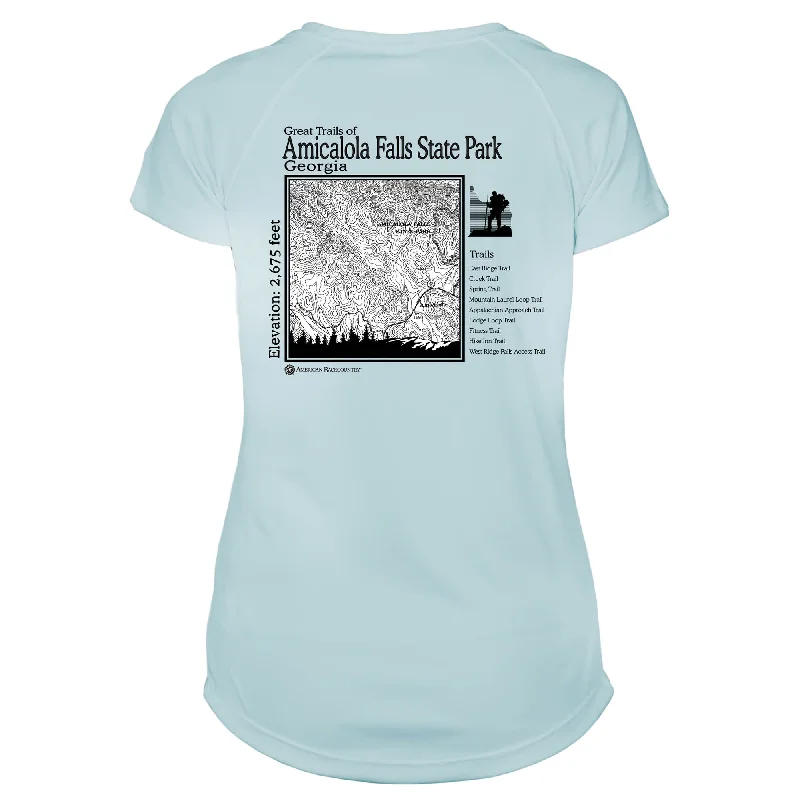 Amicalola Falls Great Trails Microfiber Women's T-Shirt-- Polka Dot Checkered Tartan Amicalola Falls Great Trails Microfiber Women's T-Shirt-- Polka Dot Checkered Tartan
