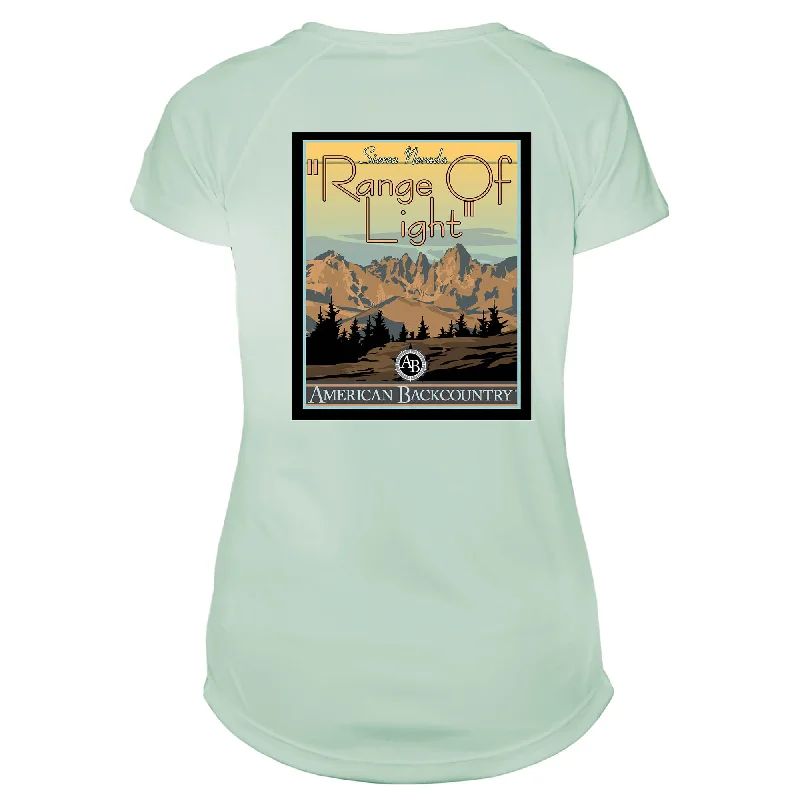Range Of Light Vintage Destinations Microfiber Women's T-Shirt-- Thin T-Shirt Open Front Quick Dry Range Of Light Vintage Destinations Microfiber Women's T-Shirt-- Thin T-Shirt Open Front Quick Dry