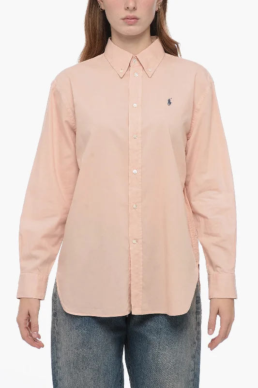Polo Ralph Lauren Solid Color Button-Down Collar Shirt with Embroidered Logo S Standard size-- Mesh Fabric Canvas Fabric Denim Fabric Polo Ralph Lauren Solid Color Button-Down Collar Shirt with Embroidered Logo S Standard size-- Mesh Fabric Canvas Fabric Denim Fabric