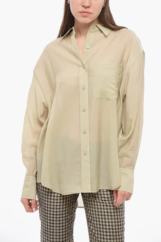 Calvin Klein Lyocell Oversized Shirt 40 Italian size-- Zippered Front Buttoned Front Snap Front Calvin Klein Lyocell Oversized Shirt 40 Italian size-- Zippered Front Buttoned Front Snap Front
