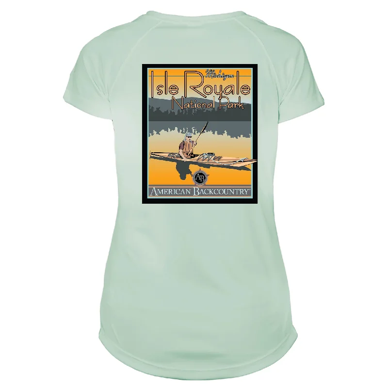 Isle Royale National Park Vintage Destinations Microfiber Women's T-Shirt-- Layered Multi-layer Single Layer Isle Royale National Park Vintage Destinations Microfiber Women's T-Shirt-- Layered Multi-layer Single Layer