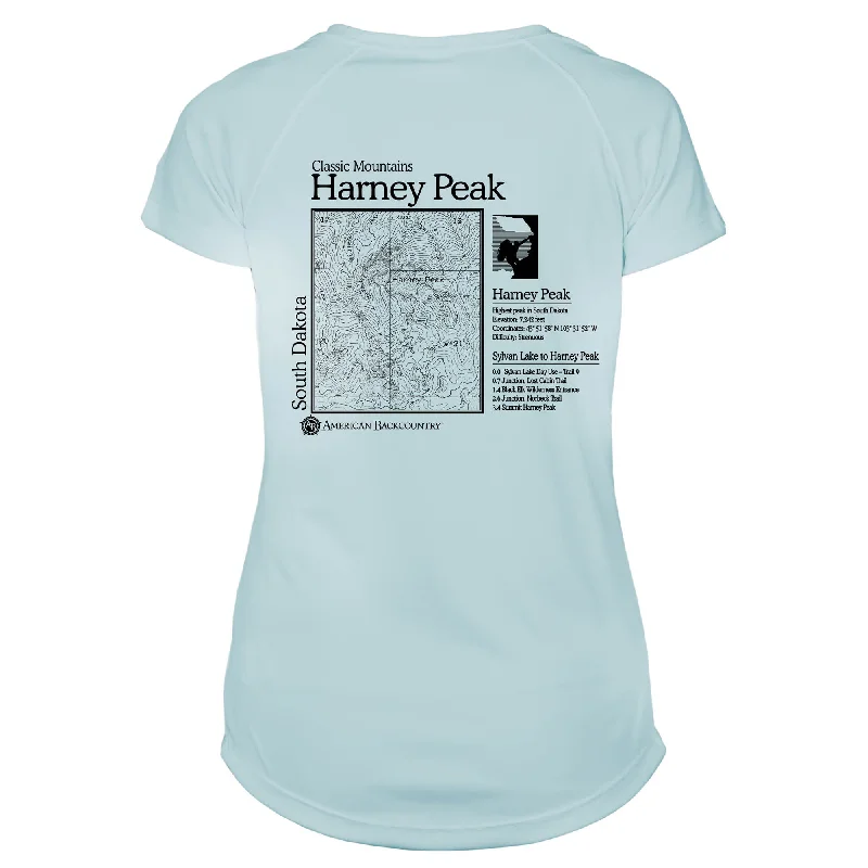 Harney Peak Classic Mountain Microfiber Women's T-Shirt-- Collared T-Shirt Boat Neck A-Line Harney Peak Classic Mountain Microfiber Women's T-Shirt-- Collared T-Shirt Boat Neck A-Line