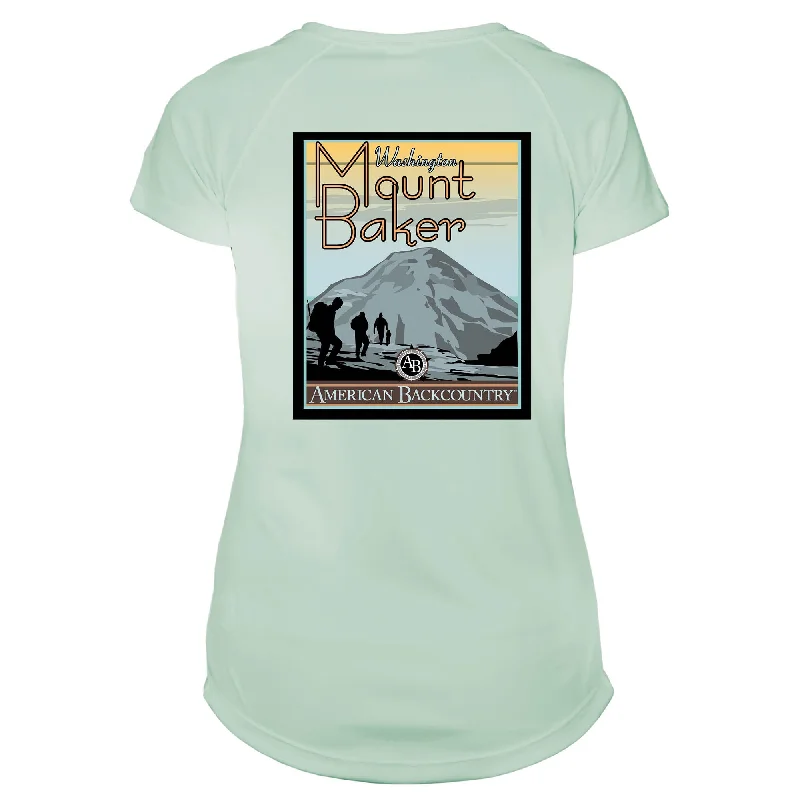 Mount Baker Vintage Destinations Microfiber Women's T-Shirt-- Beaded Sequined Faux Fur Mount Baker Vintage Destinations Microfiber Women's T-Shirt-- Beaded Sequined Faux Fur