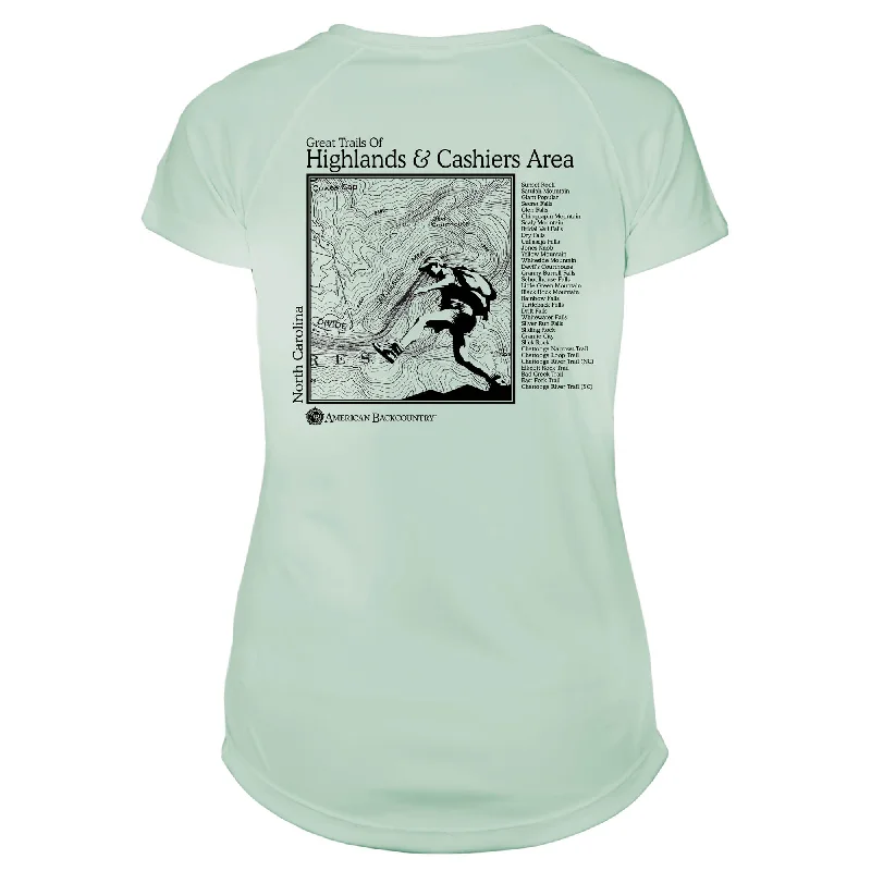 Highlands Cashiers Great Trails Microfiber Women's T-Shirt-- Plaid T-Shirt Polka Dot Checkered Highlands Cashiers Great Trails Microfiber Women's T-Shirt-- Plaid T-Shirt Polka Dot Checkered