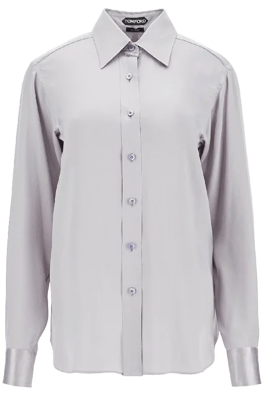Tom Ford Women's Silk Satin Shirt For Women-- Notch Collar Peter Pan Collar Cowl Neck Tom Ford Women's Silk Satin Shirt For Women-- Notch Collar Peter Pan Collar Cowl Neck