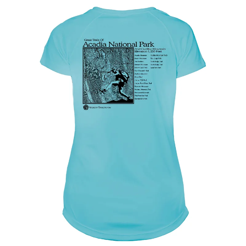 Acadia National Park Great Trails Microfiber Women's T-Shirt-- Terry Blend Velvet Blend Canvas Blend Acadia National Park Great Trails Microfiber Women's T-Shirt-- Terry Blend Velvet Blend Canvas Blend