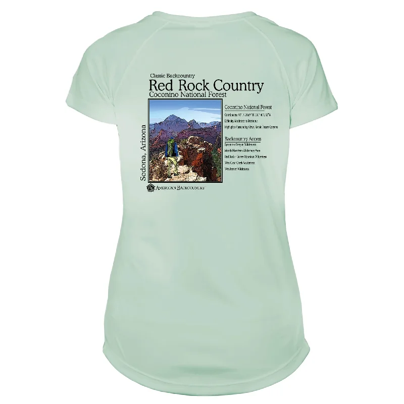 Red Rock Country Classic Backcountry Microfiber Women's T-Shirt-- Asymmetrical Pockets Print Red Rock Country Classic Backcountry Microfiber Women's T-Shirt-- Asymmetrical Pockets Print