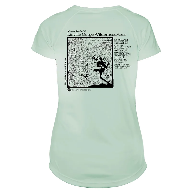 Linville Gorge Great Trails Microfiber Women's T-Shirt-- Handmade Hand-knitted Hand-woven Linville Gorge Great Trails Microfiber Women's T-Shirt-- Handmade Hand-knitted Hand-woven