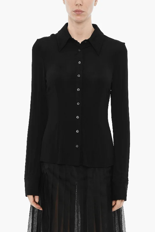Louisa Ballou Solid Color Shirt with Logo Buttons L Standard size-- Elegant Classic Vintage Louisa Ballou Solid Color Shirt with Logo Buttons L Standard size-- Elegant Classic Vintage