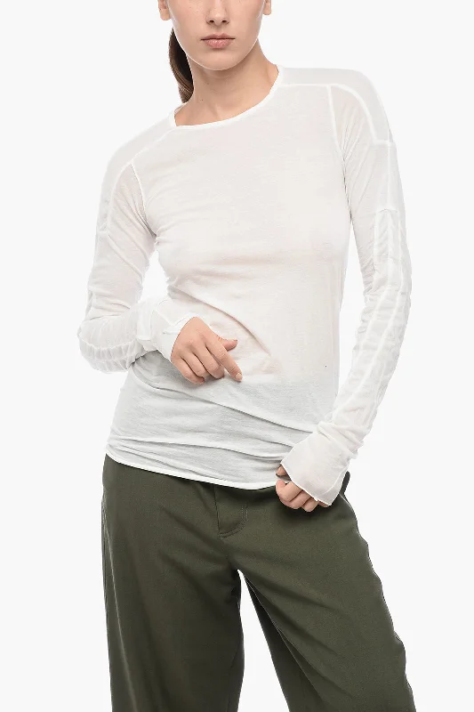 Rick Owens DRKSHDW Cotton SCARNIFICATION Long Sleeved T-shirt M Standard size-- Cotton Fabric Linen Fabric Terry Fabric Rick Owens DRKSHDW Cotton SCARNIFICATION Long Sleeved T-shirt M Standard size-- Cotton Fabric Linen Fabric Terry Fabric