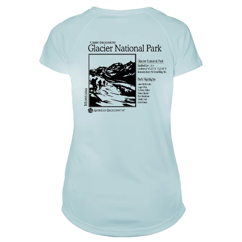 Glacier National Park Classic Backcountry Microfiber Women's T-Shirt-- Mesh Blend Leather Blend Suede Blend Glacier National Park Classic Backcountry Microfiber Women's T-Shirt-- Mesh Blend Leather Blend Suede Blend