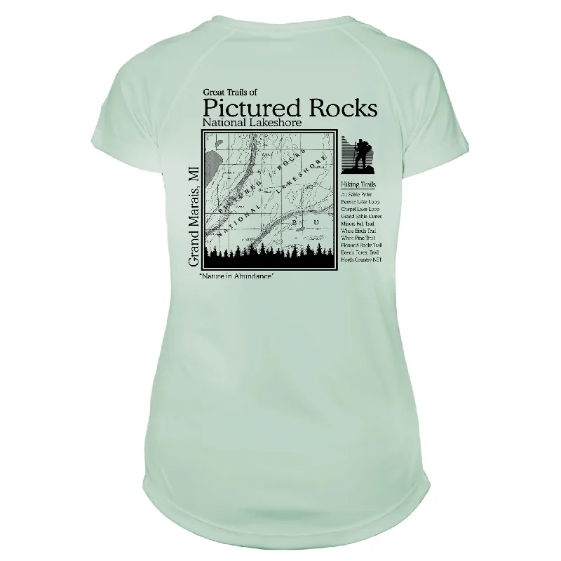 Pictured Rocks Great Trails Microfiber Women's T-Shirt -- Basic T-Shirt Crew Neck Short Sleeve Pictured Rocks Great Trails Microfiber Women's T-Shirt -- Basic T-Shirt Crew Neck Short Sleeve
