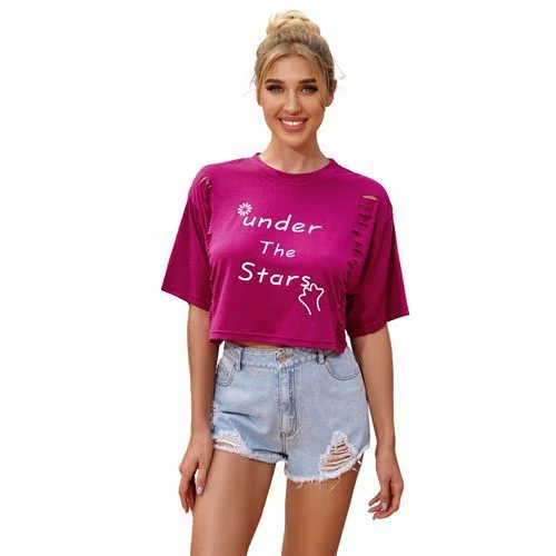 Fashion Daily Casual Letters Printed Hollow Out Pull Over Short Sleeves Women T Shirts-- V-Neck T-Shirt Long Sleeve Cotton Fashion Daily Casual Letters Printed Hollow Out Pull Over Short Sleeves Women T Shirts-- V-Neck T-Shirt Long Sleeve Cotton