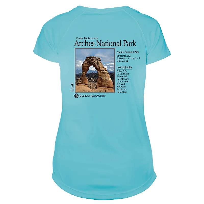 Arches National Park Classic Backcountry Microfiber Women's T-Shirt-- Print Jacquard Patchwork Arches National Park Classic Backcountry Microfiber Women's T-Shirt-- Print Jacquard Patchwork