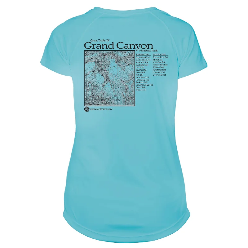 Grand Canyon National Park Great Trails Microfiber Women's T-Shirt-- Collared Crew Neck Turtle Neck Grand Canyon National Park Great Trails Microfiber Women's T-Shirt-- Collared Crew Neck Turtle Neck