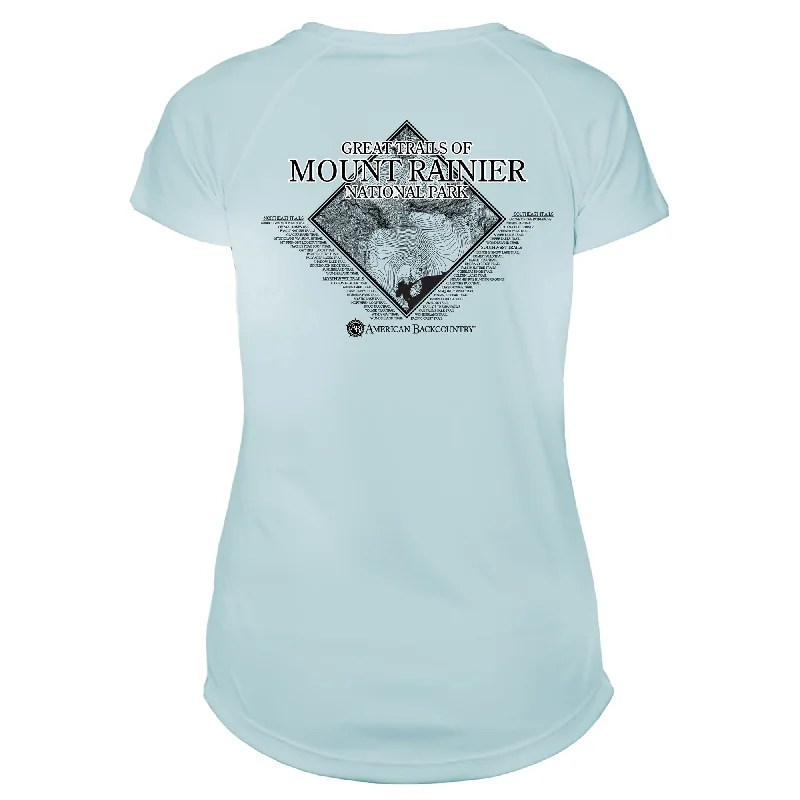 Mount Rainier Trails Diamond Topo Microfiber Women's T-Shirt-- Faux Fur Fabric Real Fur Fabric Shearling Fabric Mount Rainier Trails Diamond Topo Microfiber Women's T-Shirt-- Faux Fur Fabric Real Fur Fabric Shearling Fabric