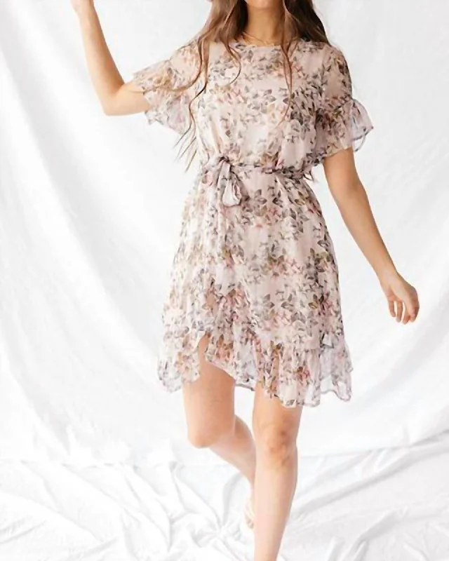 Blooming Floral Ruffled Mini Dress In Lavender | Lavender Cozy Long Sleeve Mini Dress Blooming Floral Ruffled Mini Dress In Lavender | Lavender Cozy Long Sleeve Mini Dress