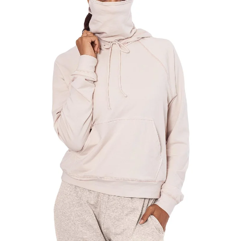Betsy & Adam Womens Solid Cotton Hoodie Hoodie with Rhinestones Sparkly Elegant