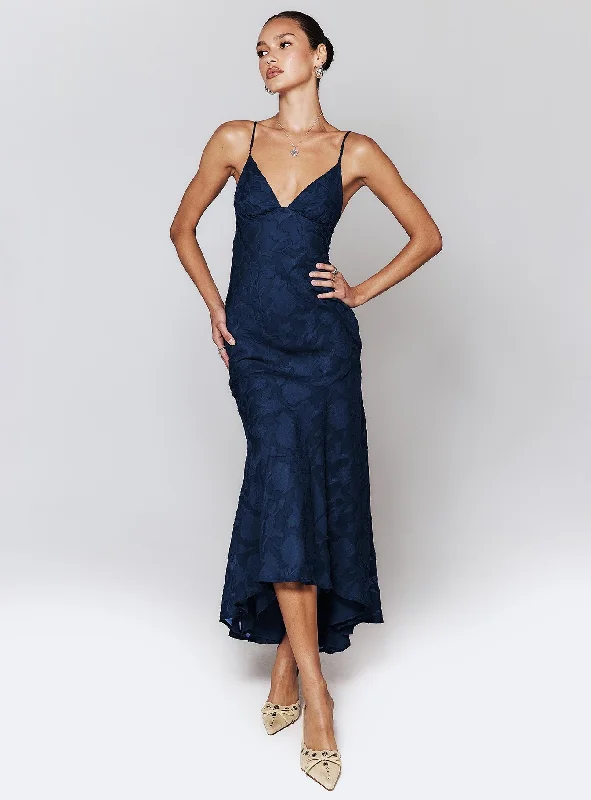 Cyrene Maxi Dress Navy Tunics Denim casual