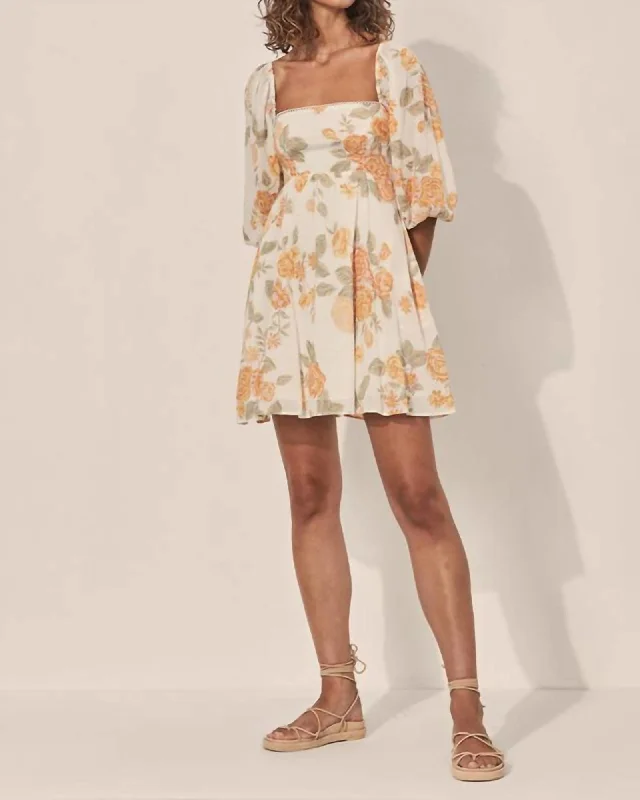 Blake Tie Back Mini Dress in Peach | Peach Fashionable Polka Dot Mini Dress
