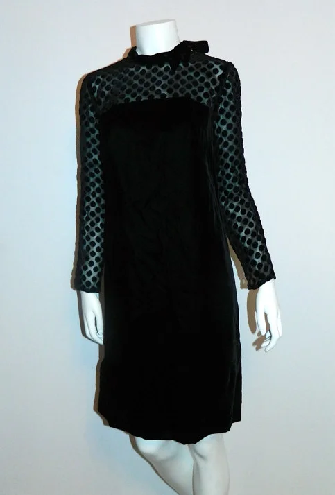 vintage 1960s mini dress MOD black velvet dress sheer sleeves Swiss dot XS Comfortable One-Shoulder Mini Dress vintage 1960s mini dress MOD black velvet dress sheer sleeves Swiss dot XS Comfortable One-Shoulder Mini Dress