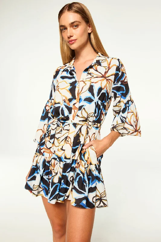 Misa Martina Dress in Bold Blossom Crepe Tunics Distressed trendy