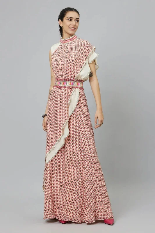 IVORY CROP TOP WITH IVORY GEOMETRIC PRINT DRAPE AND IVORY SOLID PLAIN SILK DRAPE WITH IVORY GEOMETRIC SHARARA PANTS Spandex Blend Rayon Blend Denim Blend IVORY CROP TOP WITH IVORY GEOMETRIC PRINT DRAPE AND IVORY SOLID PLAIN SILK DRAPE WITH IVORY GEOMETRIC SHARARA PANTS Spandex Blend Rayon Blend Denim Blend