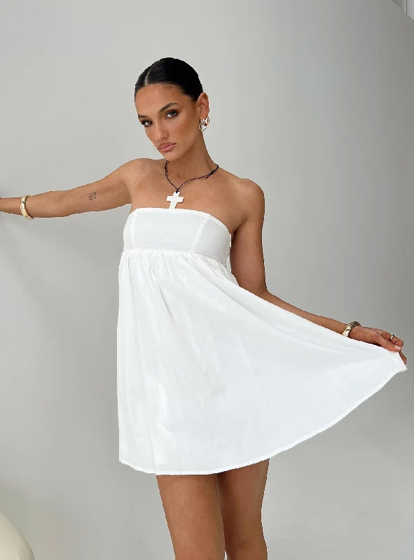 Osment Strapless Mini Dress White Turtleneck Warm Winter