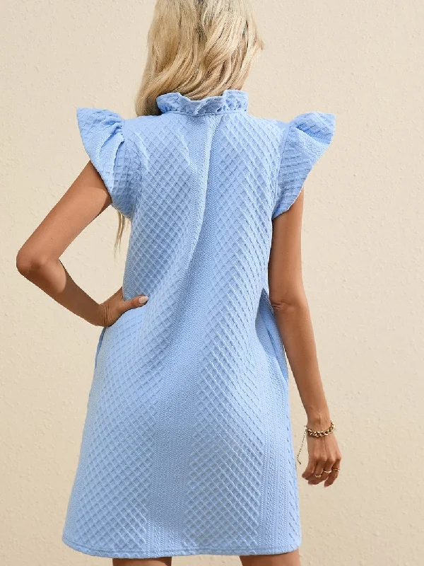 Baby Blue Mini Dress Cozy A-Line Mini Dress