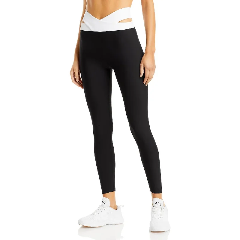 Aqua Womens High Rise Fitness Athletic Leggings Trendy High-Compression Leggings