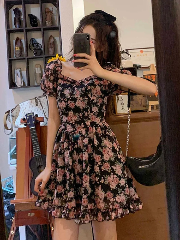 Sexy Ruffles Mini Dress Woman Spring Summer Square Collar Short Sleeve Dresses Women 2023 Fashion Floral Slim Short Skirt Fashionable Lace Mini Dress Sexy Ruffles Mini Dress Woman Spring Summer Square Collar Short Sleeve Dresses Women 2023 Fashion Floral Slim Short Skirt Fashionable Lace Mini Dress