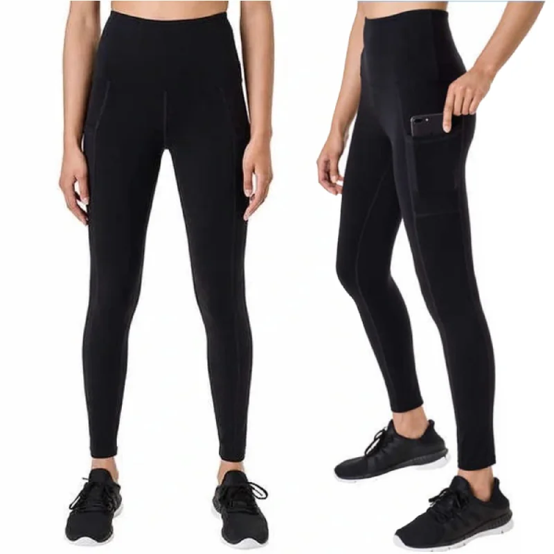 Tuff Athletics 2 Side Pockets High Rise UPF 50+ Tight Leggings Comfortable Cold Weather Leggings Tuff Athletics 2 Side Pockets High Rise UPF 50+ Tight Leggings Comfortable Cold Weather Leggings