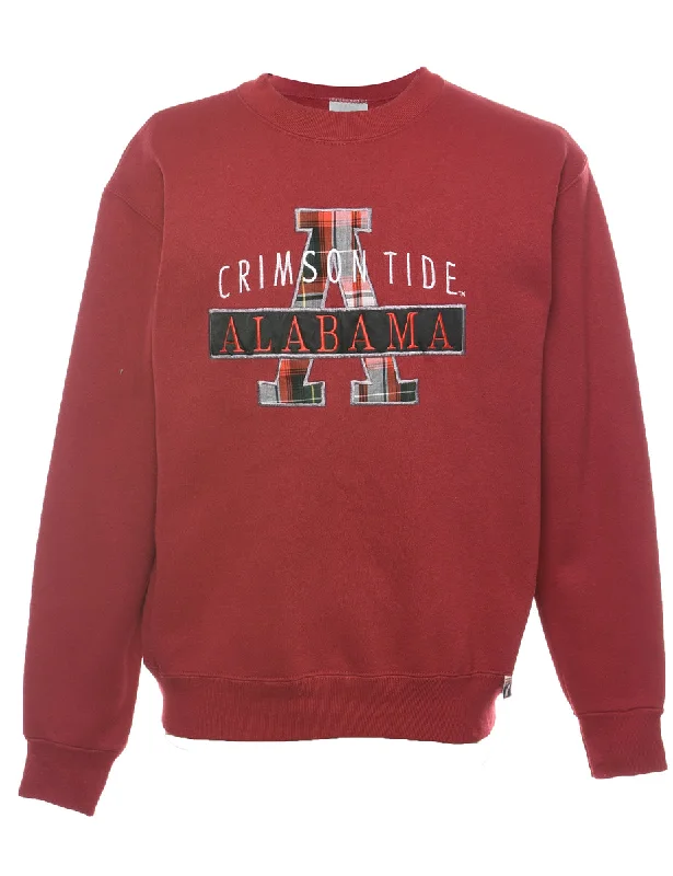 Crimson Tide Alabama Embroidered Sweatshirt - M Hoodie with Button Placket Classic Preppy Crimson Tide Alabama Embroidered Sweatshirt - M Hoodie with Button Placket Classic Preppy