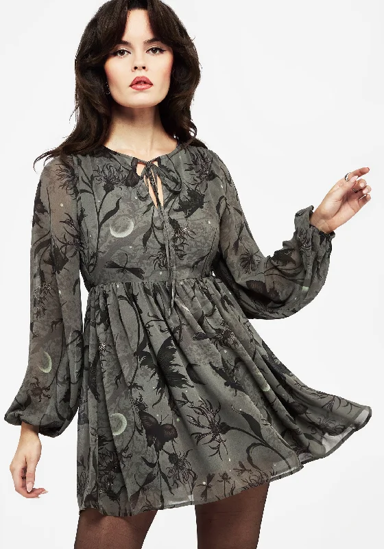 Gloriana Floral Print Chiffon Mini Dress Fashionable Denim Mini Dress