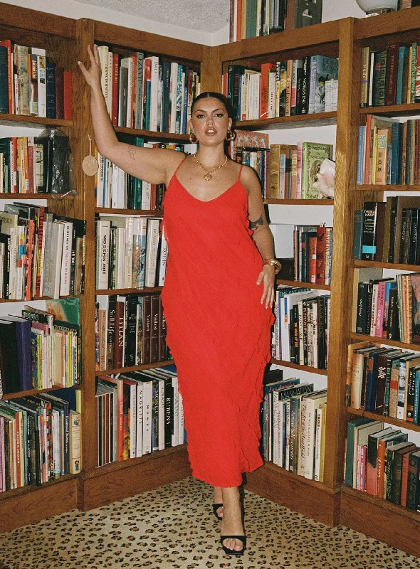 Lars Maxi Dress Red Curve Tunics Seasonal trendy