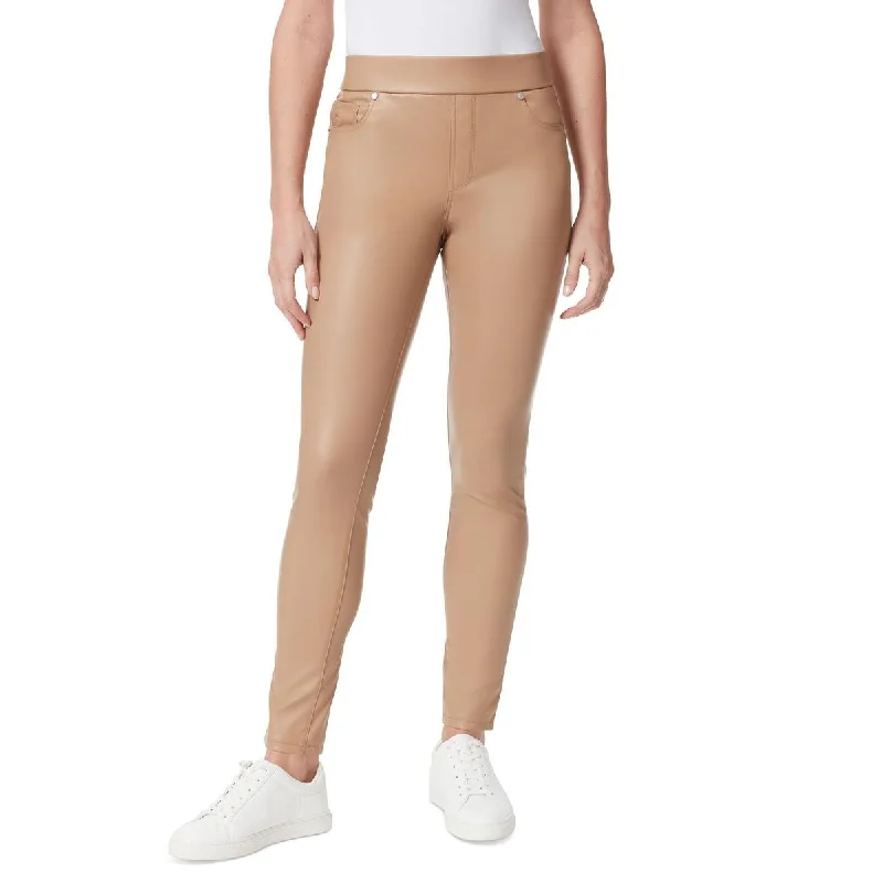 Gloria Vanderbilt Womens Avery Faux Leather Mid-Rise Leggings Fashionable Ribbed Knit Leggings Gloria Vanderbilt Womens Avery Faux Leather Mid-Rise Leggings Fashionable Ribbed Knit Leggings