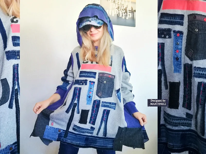 Plus Size LEVI`S Hooded Sweatshirt Dress 5XL Loose Denim Hoodie Dress Hoodie with Patch Decorative Personalized Plus Size LEVI`S Hooded Sweatshirt Dress 5XL Loose Denim Hoodie Dress Hoodie with Patch Decorative Personalized