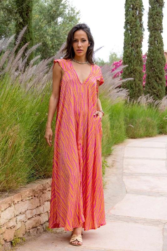 Iris Fuschia Maxi Dress Tunics Practical easy-care