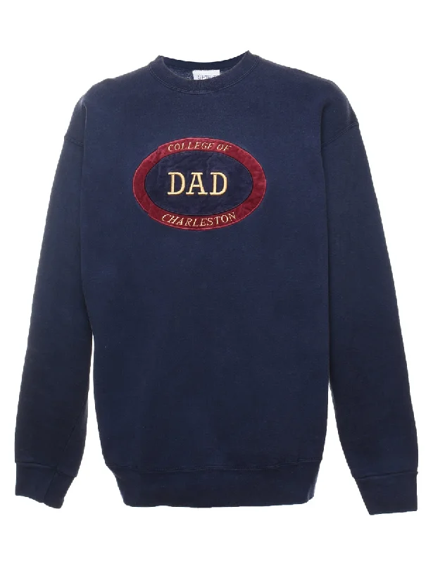 Embroidered College Of Charleston Navy & Maroon Sweatshirt - XL Hoodie with Side Slits Relaxed Casual Embroidered College Of Charleston Navy & Maroon Sweatshirt - XL Hoodie with Side Slits Relaxed Casual